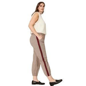 Trina Turk Arquette Pants Trousers with Jogger Ankles and tuxedo stripes